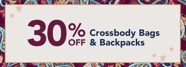 30% off Backpacks and Crossbody Bags