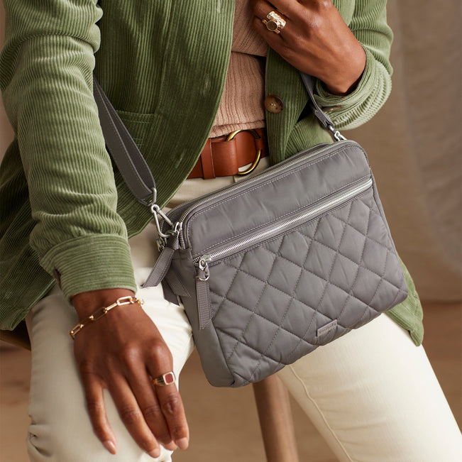Triple Compartment Crossbody Bag
