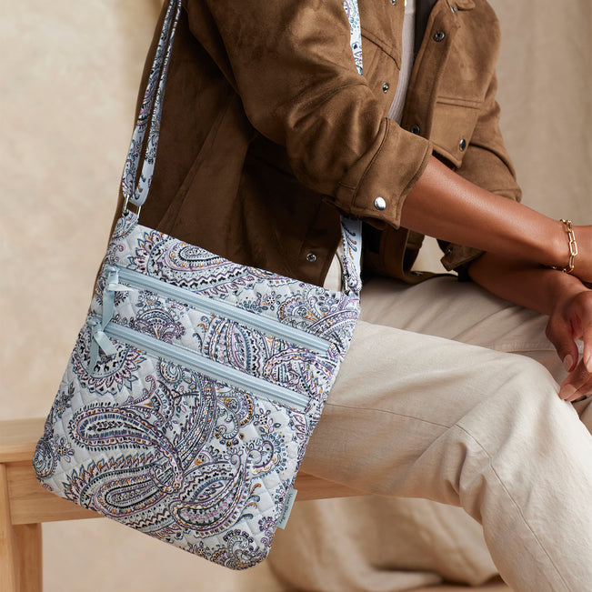 Triple Zip Hipster Crossbody Bag