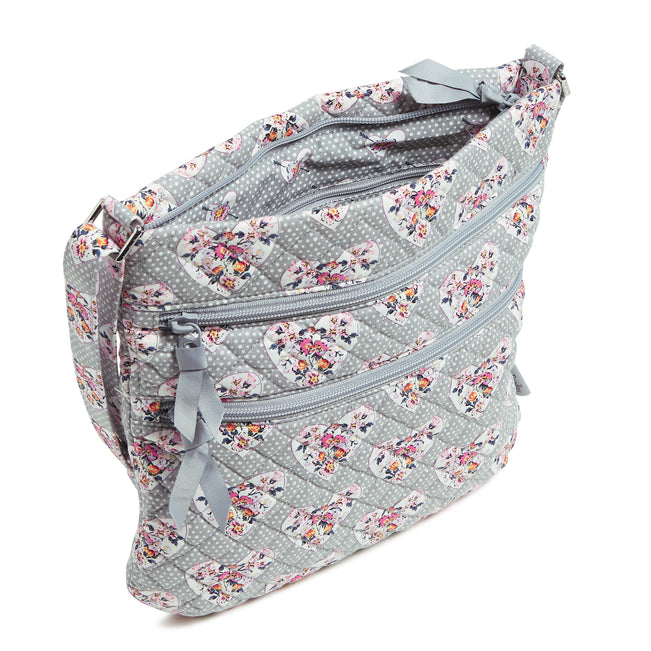 Triple Zip Hipster Crossbody Bag