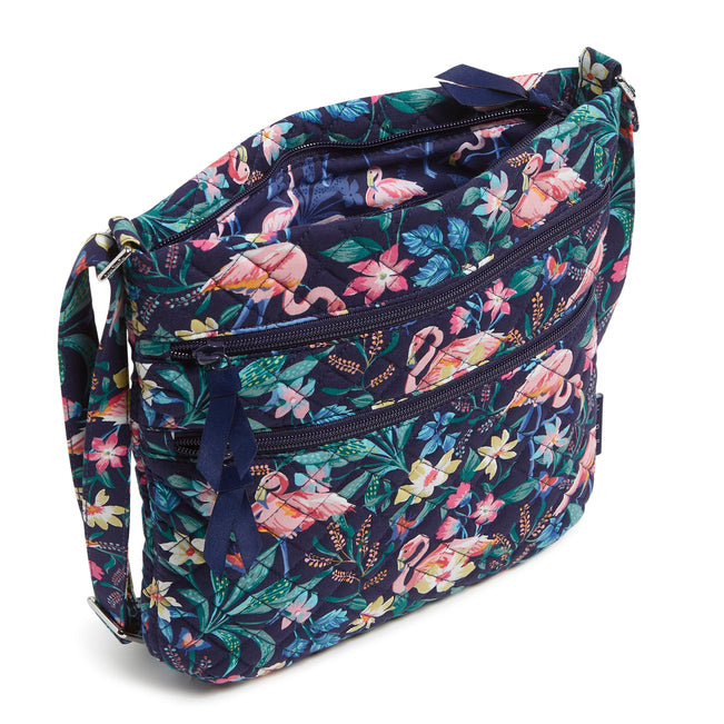 Triple Zip Hipster Crossbody Bag