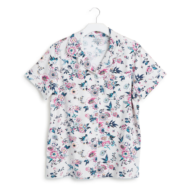 Short-Sleeved Button Up Pajama Top