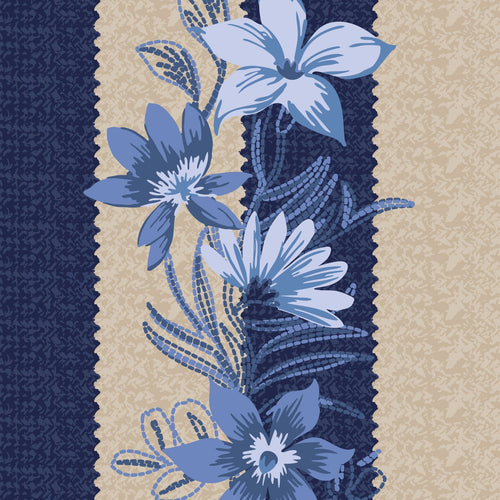 Navy Stripe Straw