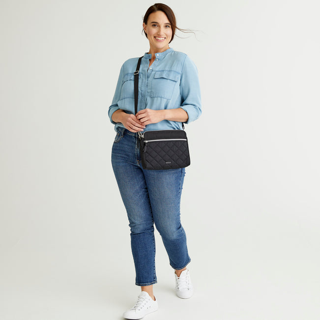 Triple Compartment Crossbody Bag
